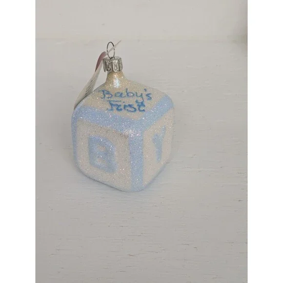 Inge Glas Glass Mouth Blown German Ornaments Baby First Christmas Set Of 3 New - Picture 5 of 16